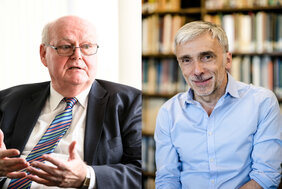 Portraitfotos von Prof. Dr. Wolfgang Löwer, Präsident der Akademie, und Prof. Dr. Andreas Speer