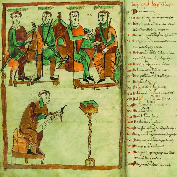 Alte Buchseite: Hofschreiber und Kopisten hatten unter aktiven Gesetzgebern wie Karl dem Großen viel zu tun. Die überlieferten Quellen umfassen meist mehrere Erlasse, auch Kapitularien genannt.