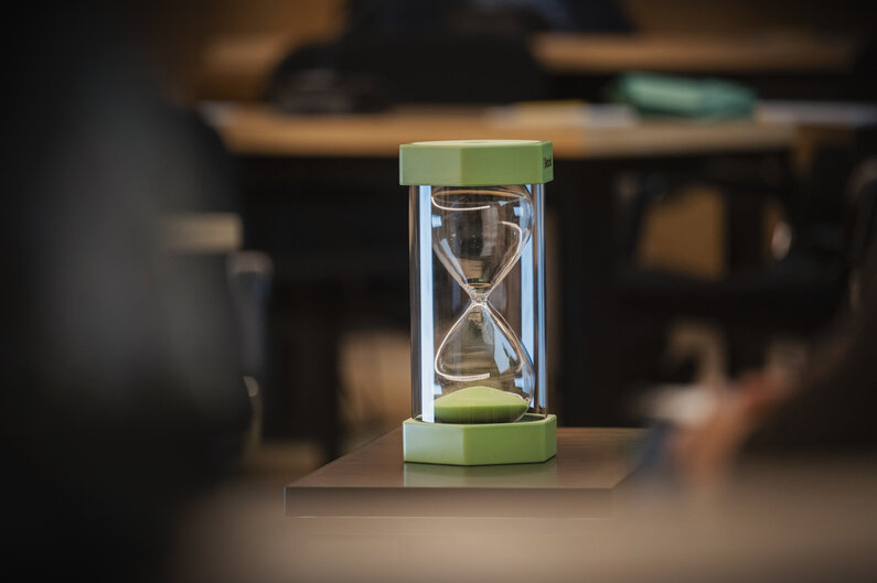 Eine grüne Sanduhr