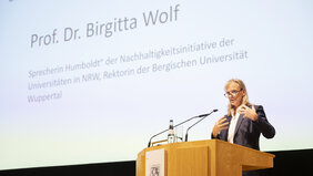 Die Sprecherin der universitären Nachhaltigkeitsinitative Humboldtⁿ Prof. Dr. Birgitta Wolff